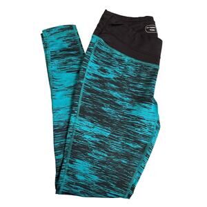 Be Inspired Exercise Leggings Size Small Turquoise Blue & Black